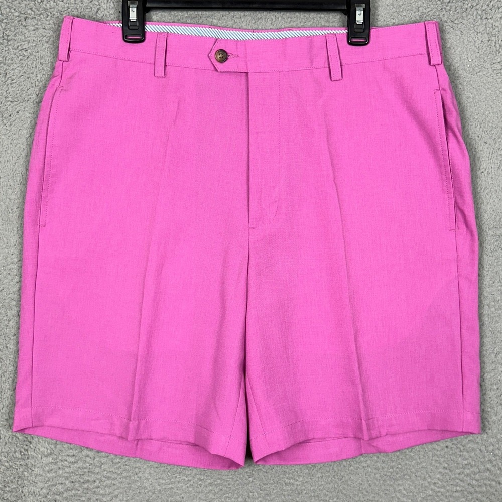 Donald Ross Shorts Mens 36 Golf Pink Flat Front Casual Chino Pocket Outdoor EUC